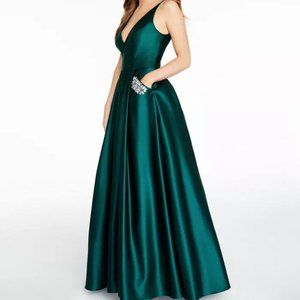 Embellished-Pocket Gown
